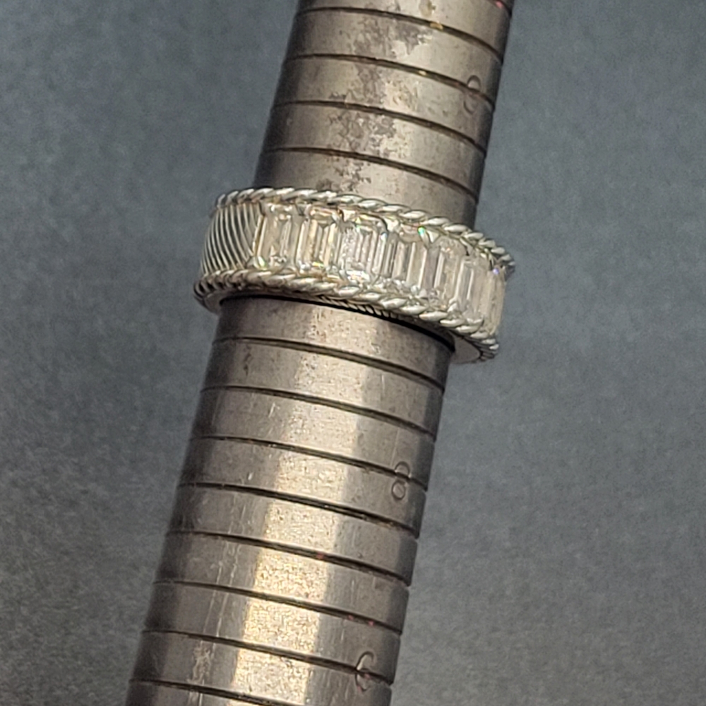 Judith Ripka Sterling Silver Baguette Ring - Picture 3 of 6